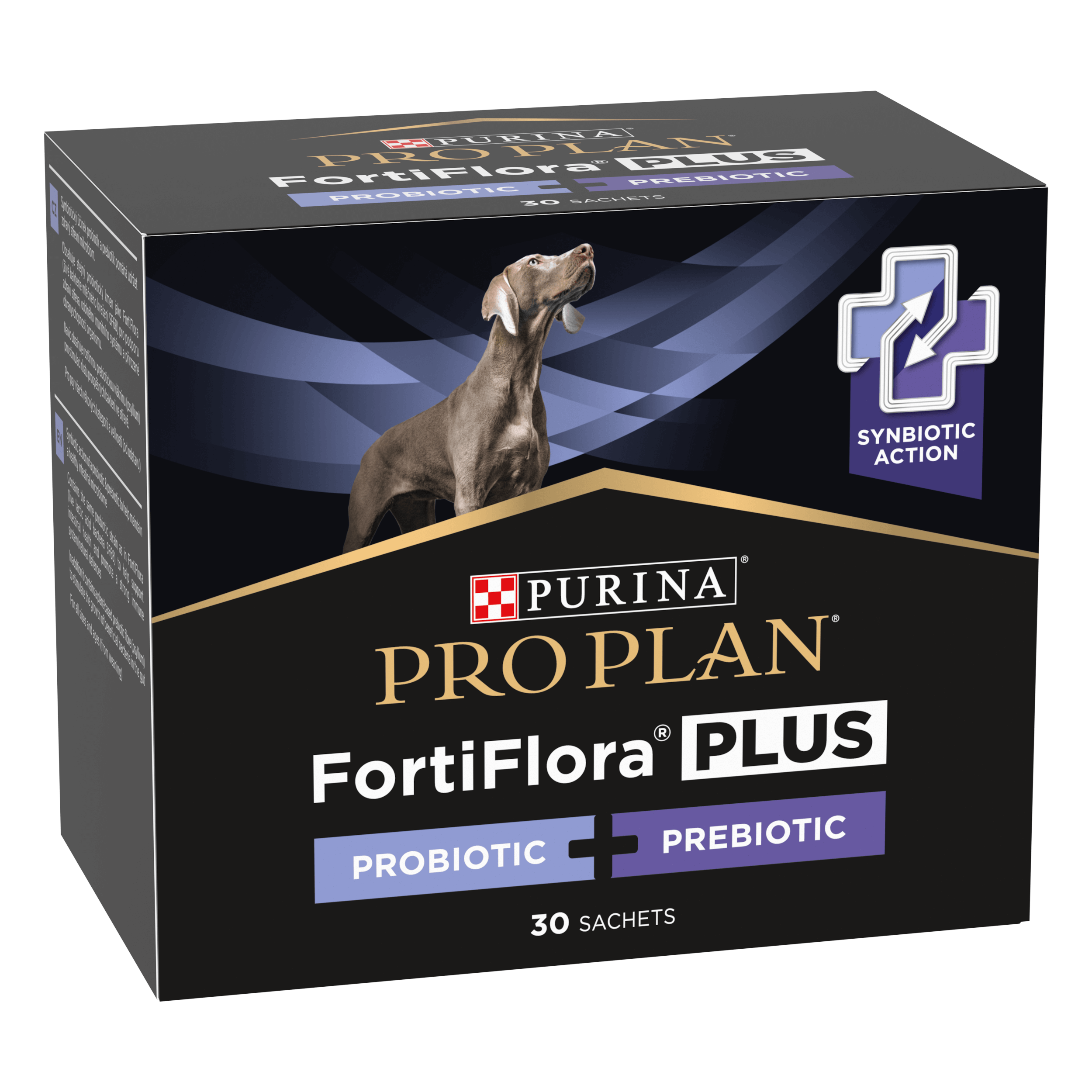FortiFlora Plus Hund, Ergänzungsfuttermittel für ausgewachsene Hunde und Welpen, 30x2g